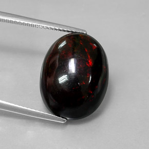 8.82克拉天然多色黑欧泊，椭圆形切割，18×13.7毫米，不透明