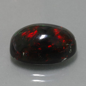 5.81克拉天然多色黑欧泊，椭圆形切割，15.7×10.4毫米，不透明