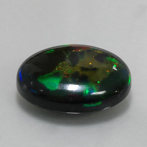 6.36克拉天然多色黑欧泊，椭圆形切割，16.6×12.6毫米，不透明