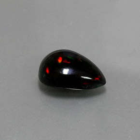 1.72克拉天然多色黑欧泊，梨形，11.6×8.2毫米，不透明