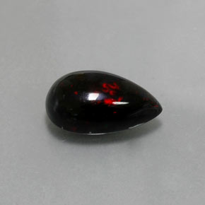 2.51克拉天然多色黑欧泊，梨形，13.3×8毫米，不透明