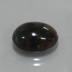 2.73克拉天然多色黑欧泊，椭圆形切割，11.9×9毫米，不透明