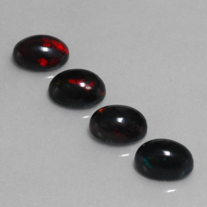 2.31天然多色黑欧泊，椭圆形切割，7×5毫米，不透明