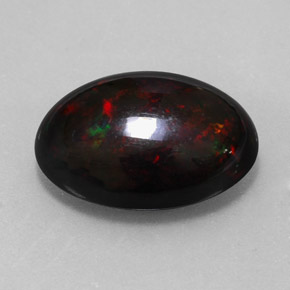 7.87克拉天然多色黑欧泊，椭圆形切割，17.9×13.4毫米，不透明