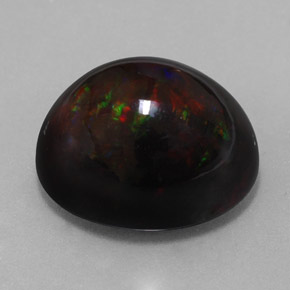 13.63克拉天然多色黑欧泊，椭圆形切割，17.9×15.2毫米，不透明