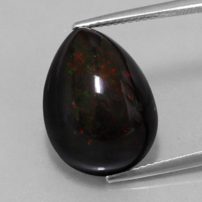9.42克拉天然多色黑欧泊，梨形，17.4×12.8毫米，不透明