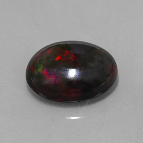 5.81克拉天然多色黑欧泊，椭圆形切割，15.5×12.6毫米，不透明