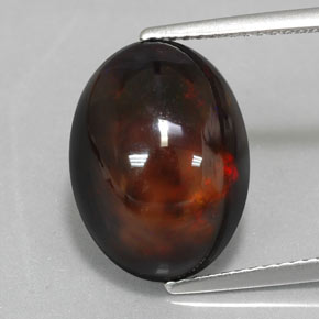 6.02克拉天然多色黑欧泊，椭圆形切割，15.3×11.4毫米，不透明
