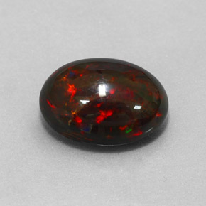 3.73克拉天然多色黑欧泊，椭圆形切割，13×10.1毫米，不透明