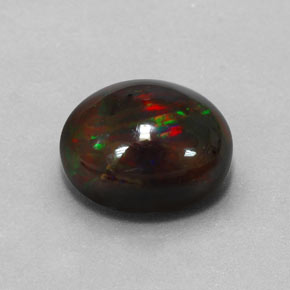 3.84克拉天然多色黑欧泊，椭圆形切割，12.2×10.1毫米，不透明