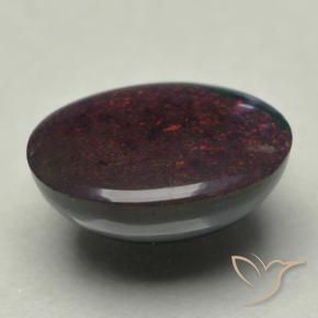 0.74克拉天然多色黑欧泊，椭圆形切割，8×6.1毫米，不透明