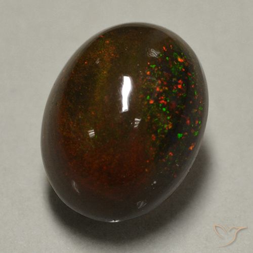 0.89克拉天然多色黑欧泊，椭圆形切割，8×6.1毫米，不透明