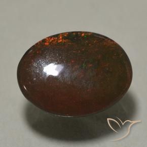 0.89克拉天然多色黑欧泊，椭圆形切割，8×6.1毫米，不透明