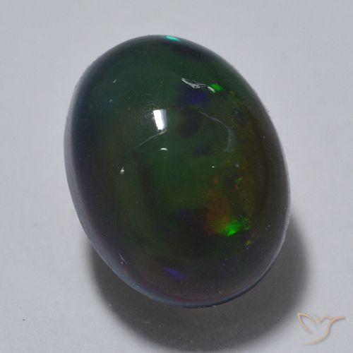 0.79ct 天然 彩色 黑蛋白石, 椭圆形, 半透明
