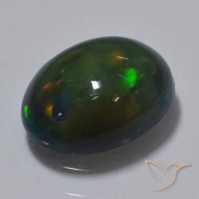 0.79克拉天然黑蛋白石，椭圆形，半透明