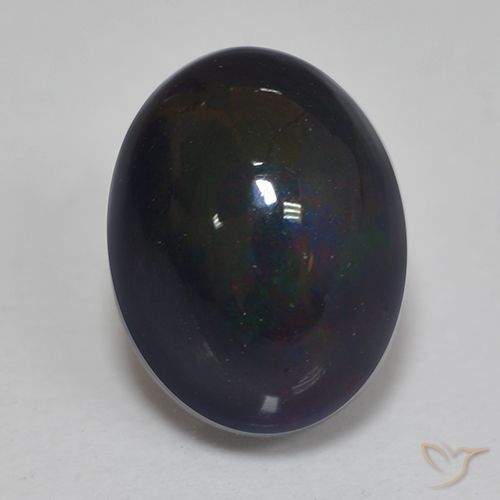 1.25ct 天然 彩色 黑蛋白石, 椭圆形, 半透明
