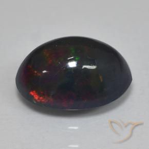 1.25克拉天然黑蛋白石，椭圆形，半透明