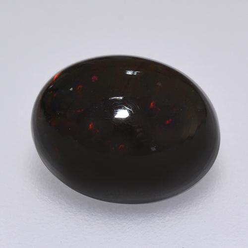 1.49克拉天然多色黑欧泊，椭圆形切割，9.1×7.1毫米，不透明