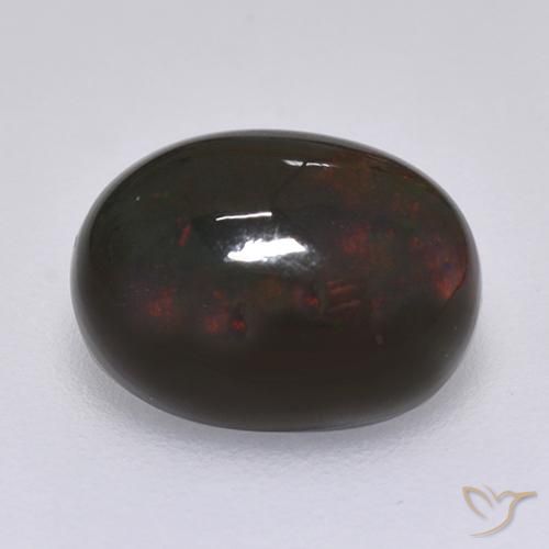 1.27ct 天然 彩色 黑蛋白石, 椭圆形, 不透明