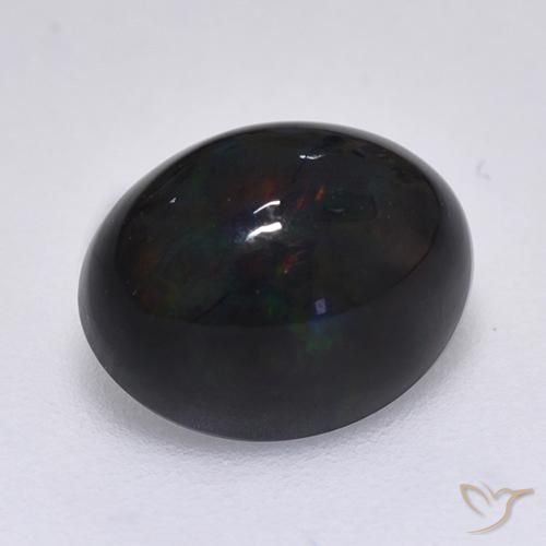1.44克拉天然黑蛋白石，椭圆形，不透明