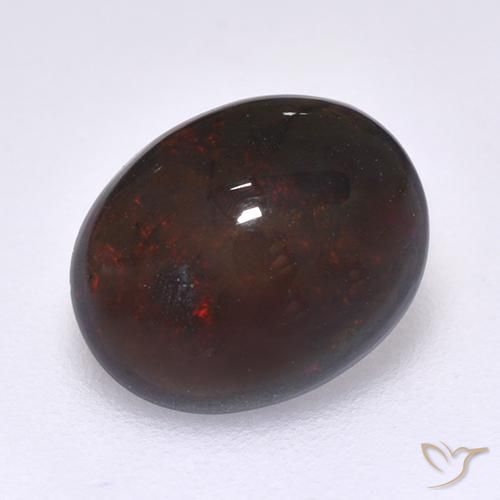 1.14ct 天然 彩色 黑蛋白石, 椭圆形, 半透明