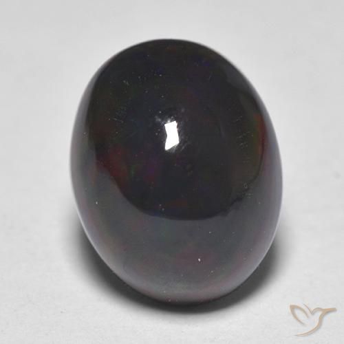 1.38ct 天然 彩色 黑蛋白石, 椭圆形, 半透明