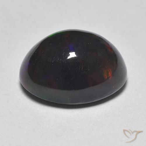 1.38克拉天然黑蛋白石，椭圆形，半透明