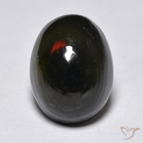 1.25ct 天然 彩色 黑蛋白石, 椭圆形, 半透明