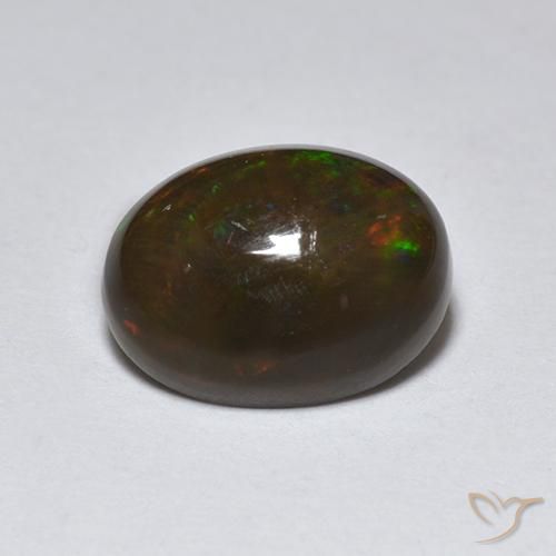 1.27ct 天然 彩色 黑蛋白石, 椭圆形, 半透明
