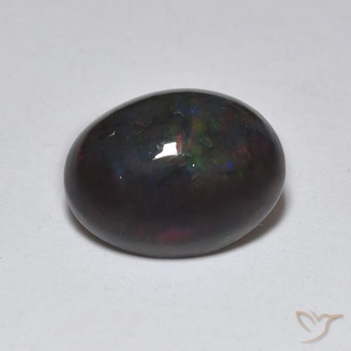 1.22ct 天然 彩色 黑蛋白石, 椭圆形, 半透明