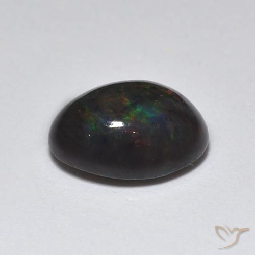 1.22克拉天然黑蛋白石，椭圆形，半透明