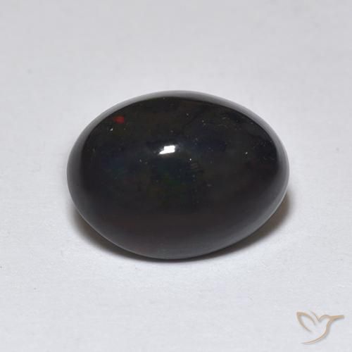 1.29ct 天然 彩色 黑蛋白石, 椭圆形, 半透明