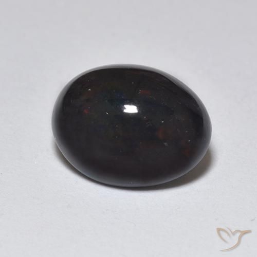 1.29克拉天然黑蛋白石，椭圆形，半透明