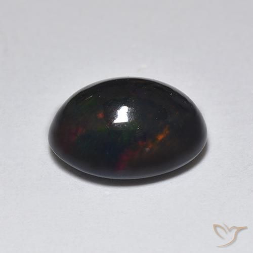 1.29克拉天然黑蛋白石，椭圆形，半透明