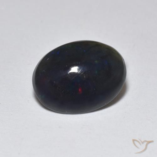 0.74ct 天然 彩色 黑蛋白石, 椭圆形, 半透明