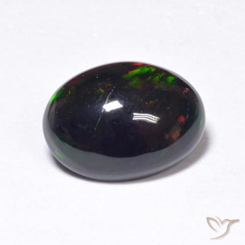 0.91克拉天然黑蛋白石，椭圆形，半透明
