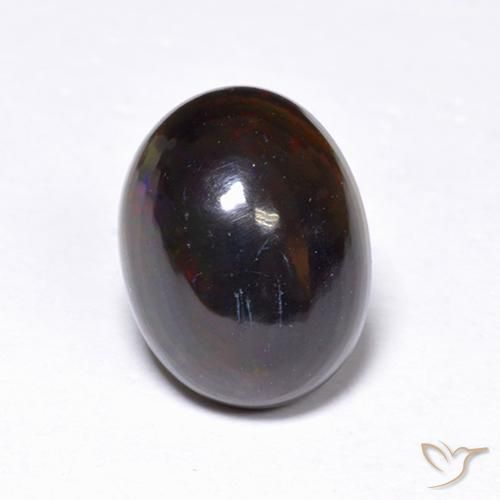 1.09ct 天然 彩色 黑蛋白石, 椭圆形, 半透明