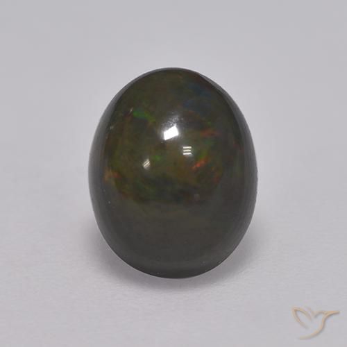 1.33ct 天然 彩色 黑蛋白石, 椭圆形, 不透明