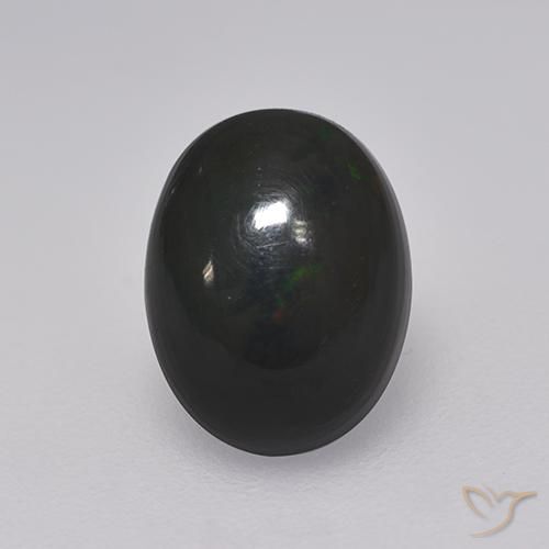 1.28ct 天然 彩色 黑蛋白石, 椭圆形, 不透明