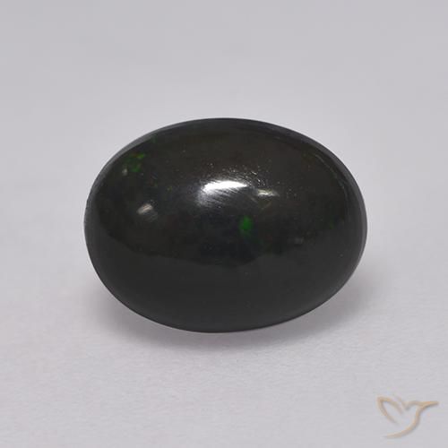 1.28克拉天然黑蛋白石，椭圆形，不透明