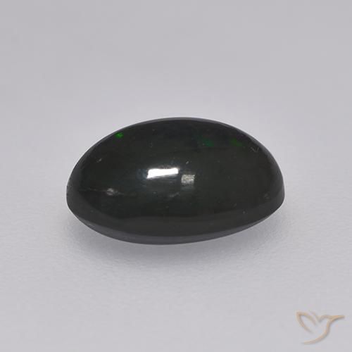1.28克拉天然黑蛋白石，椭圆形，不透明