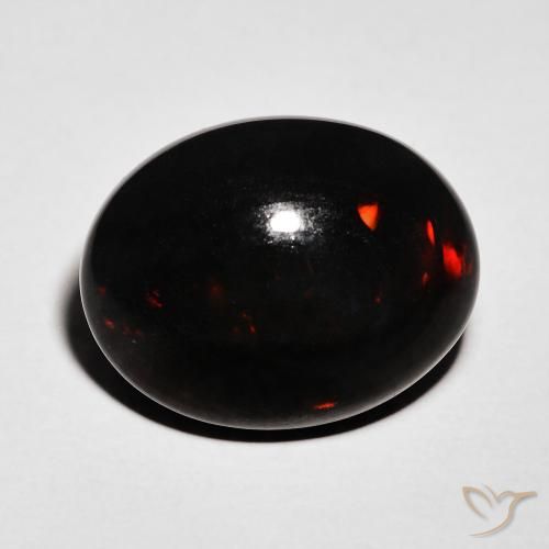 6.46ct 天然 彩色 黑蛋白石, 椭圆形, 不透明