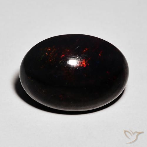 4.32ct 天然 彩色 黑蛋白石, 椭圆形, 不透明