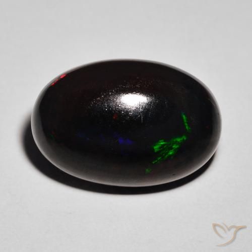 8.82ct 天然 彩色 黑蛋白石, 椭圆形, 不透明