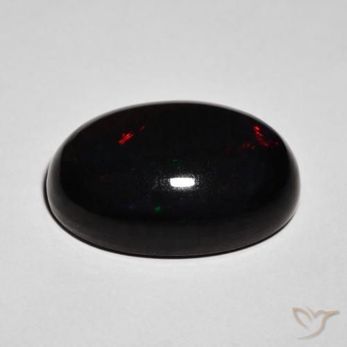 8.82克拉天然黑蛋白石，椭圆形，不透明