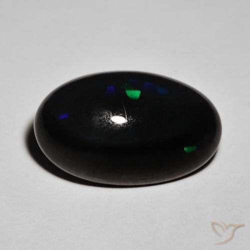 8.74ct 天然 彩色 黑蛋白石, 椭圆形, 不透明