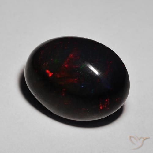 10.34ct 天然 彩色 黑蛋白石, 椭圆形, 不透明
