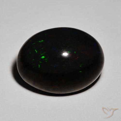8.55ct 天然 彩色 黑蛋白石, 椭圆形, 不透明