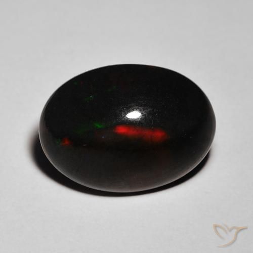 5.66ct 天然 彩色 黑蛋白石, 椭圆形, 不透明