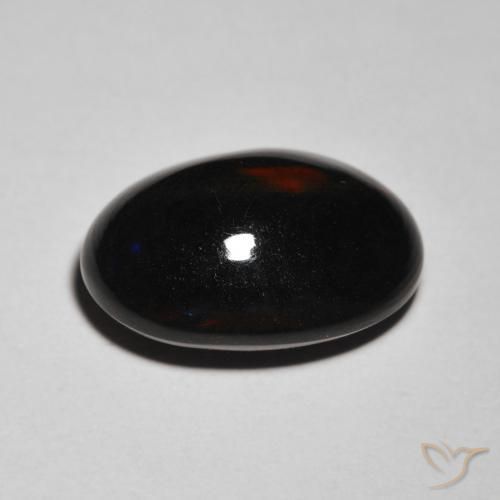 5.66克拉天然黑蛋白石，椭圆形，不透明